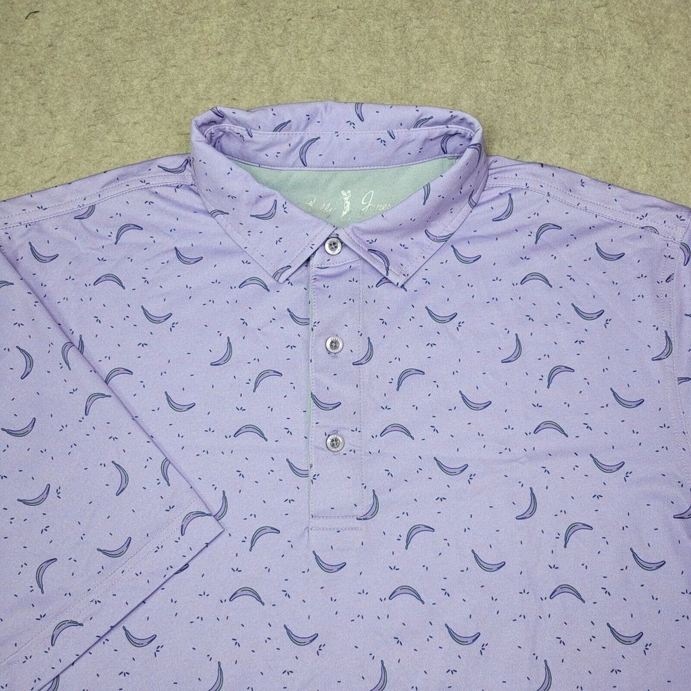Bobby‎ Jones Perfection Collection Shirt Mens Large Purple Banana Allover Print